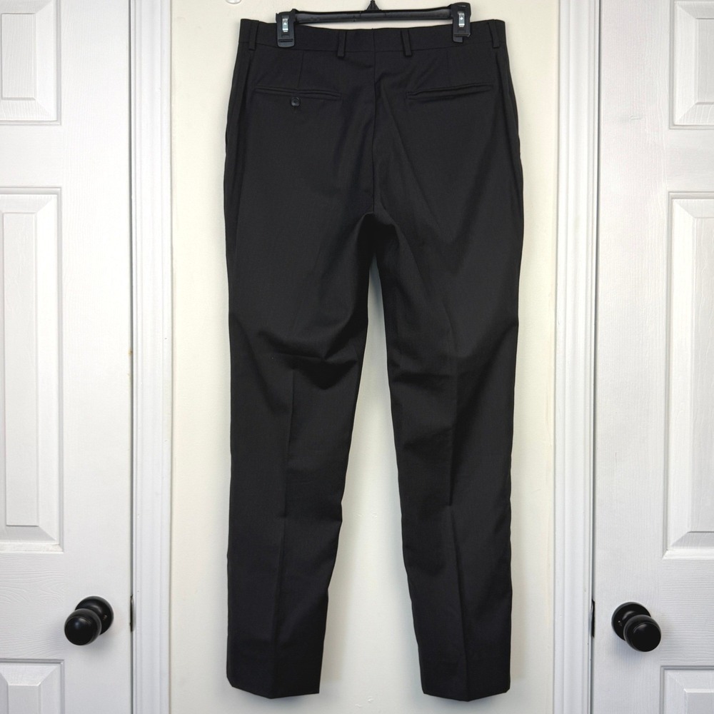 Jos. A. Bank 2-Piece Suit Mens 40R 33x31 Wool 2 Button Jacket Flat Front Black - Picture 13 of 16